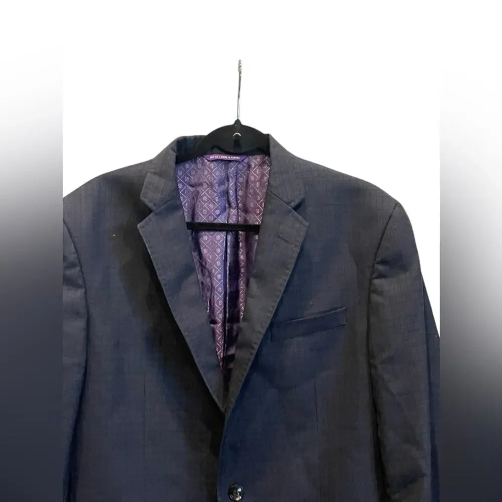 Ted Baker Endurance Blazer Jacket Mens 42R Navy Blue Two Button Lined Wool